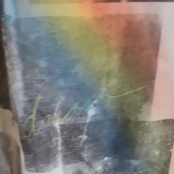 White Graphic Tee with Rainbow and Star Design - Picture 6 of 8